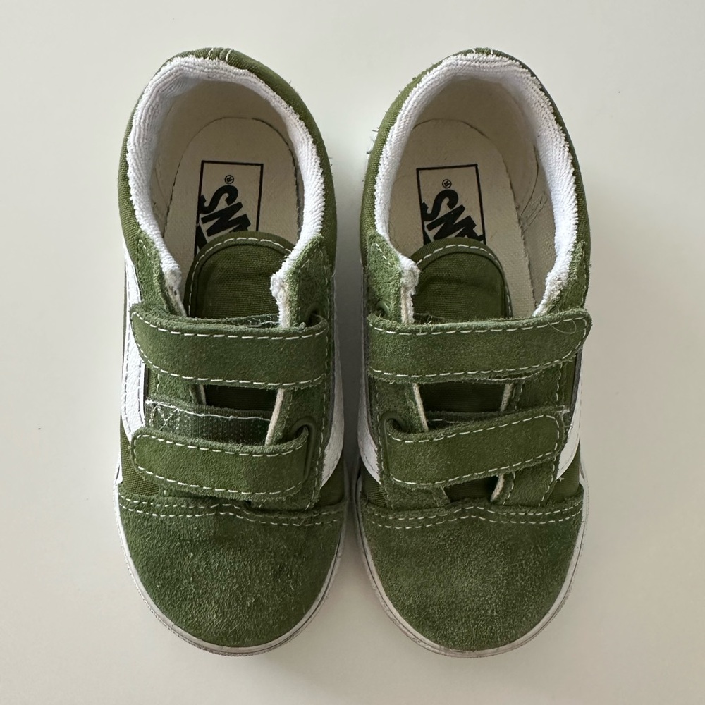 Vans Green Kids Sneakers with Velcro
